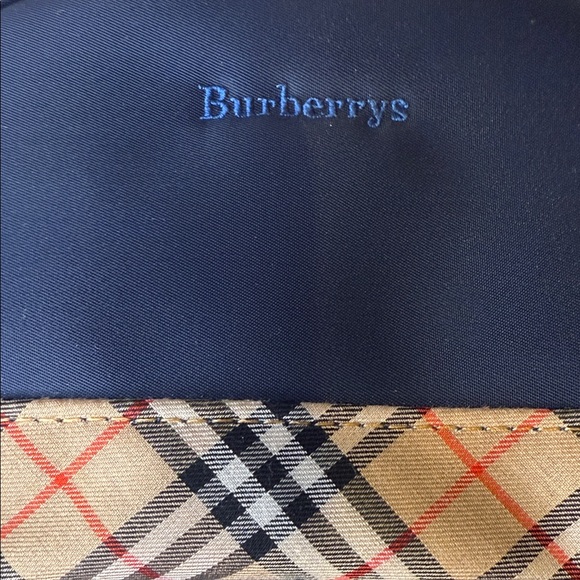 Burberrys Navy Nova Check Plaid Cosmetic Pouch Vintage - Picture 6 of 10
